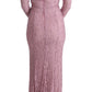 Elegant Pink Long Sleeve Sheath Dress