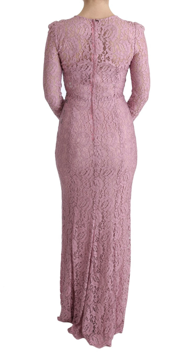 Elegant Pink Long Sleeve Sheath Dress