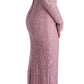 Elegant Pink Long Sleeve Sheath Dress