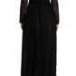 Elegant Black Sheath Long Sleeve Dress