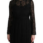 Elegant Black Sheath Long Sleeve Dress