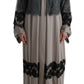 Elegant Gray Cape Kaftan Dress with Lace Detail