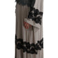 Elegant Gray Cape Kaftan Dress with Lace Detail