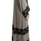 Elegant Gray Cape Kaftan Dress with Lace Detail