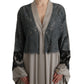 Elegant Gray Cape Kaftan Dress with Lace Detail