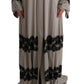 Elegant Gray Cape Kaftan Dress with Lace Detail