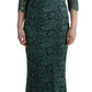 Elegant Green Crystal Embellished Sheath Dress