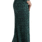 Elegant Green Crystal Embellished Sheath Dress