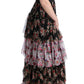 Elegant Floral Shift Dress in Multicolor Silk Blend