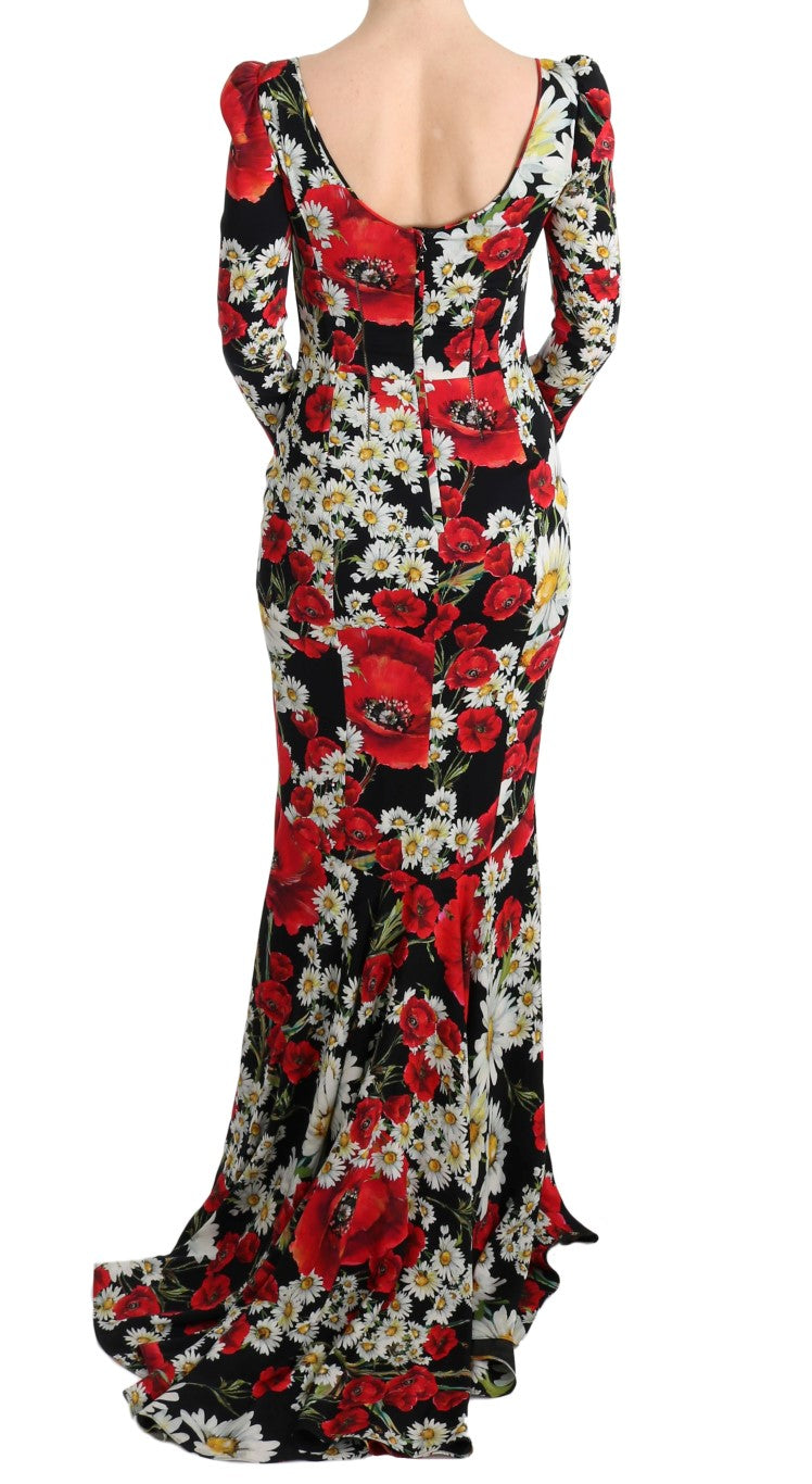 Elegant Full Length Sheath Floral Dress