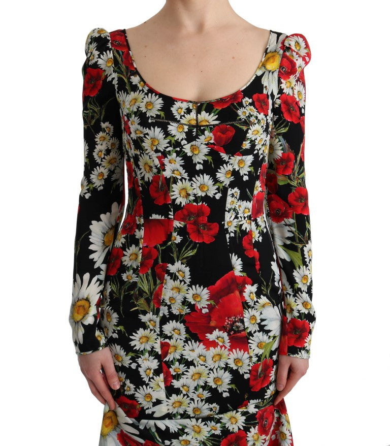 Elegant Full Length Sheath Floral Dress