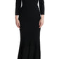 Elegant Black Sheath Gown with Crystals