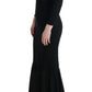 Elegant Black Sheath Gown with Crystals