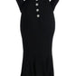Elegant Black Sheath Gown with Crystals