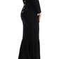 Elegant Black Sheath Gown with Crystals