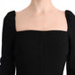 Elegant Black Sheath Gown with Crystals