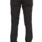 Elegant Gray Striped Wool Formal Trousers