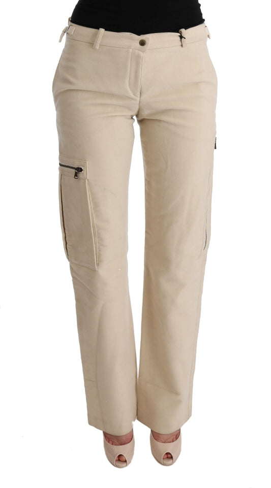Chic Beige Cropped Wool Pants