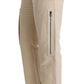 Chic Beige Cropped Wool Pants