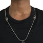 Black Cotton Silver Chain Short Sleeve T-shirt