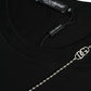 Black Cotton Silver Chain Short Sleeve T-shirt