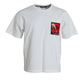 White Red Lips Print Cotton Crew Neck T-shirt