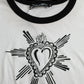 White Sacred Heart Cotton Crew Neck T-shirt