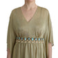 Elegant Gold Shift Gown Dress