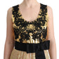 Elegant Gold Floral Lace Gown Dress