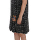 Elegant Gray Shift Dress with Embroidery Detail