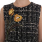 Elegant Gray Shift Dress with Embroidery Detail