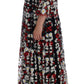 Embroidered Black Maxi Long Dress Gown