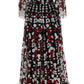 Embroidered Black Maxi Long Dress Gown