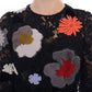 Elegant Black Floral Lace Embroidered Sheath Dress