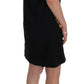 Black Crystal-Embellished Stretch Mini Dress