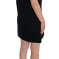 Elegant Wool Mini Shift Dress with Crystals