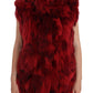 Luxurious Red Coyote Fur Long Vest Jacket
