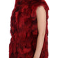 Luxurious Red Coyote Fur Long Vest Jacket