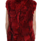 Luxurious Red Coyote Fur Long Vest Jacket