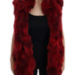 Luxurious Red Coyote Fur Long Vest Jacket