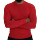 Red Wool Long Sleeves Crewneck Pullover Sweater