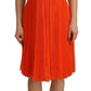 Multicolor Silk Sleeveless Pleated Knee Length Dress
