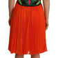 Multicolor Silk Sleeveless Pleated Knee Length Dress