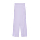 Elegant Purple Straight Crepe Trousers