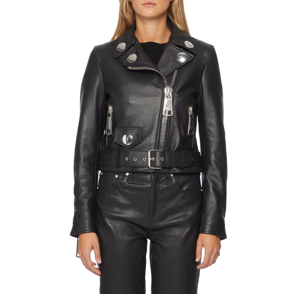 Chic Asymmetric Leather Biker Jacket