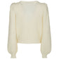 Elegant V-Neck Cardigan with Golden Accents