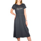 Elegant Stretch Dress with Front Print