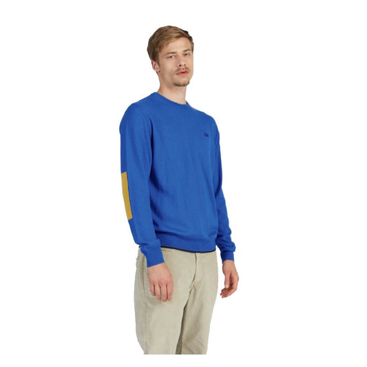 Light Blue Cotton Men Sweater