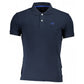 Blue Cotton Men Polo Shirt