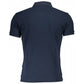 Blue Cotton Men Polo Shirt